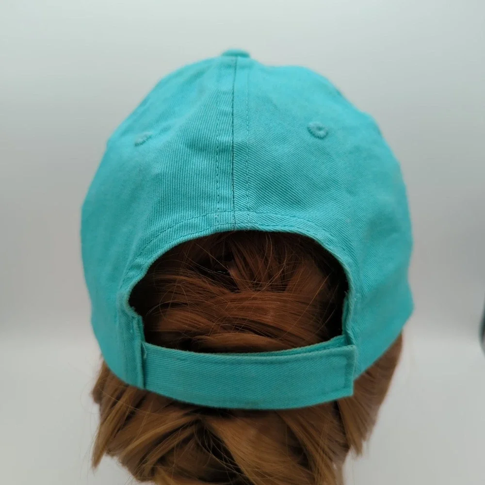 Lot of 2 Dog Mom & Dog Dad Baseball Hat Cap OSFA Teal Navy Blue Adjustable